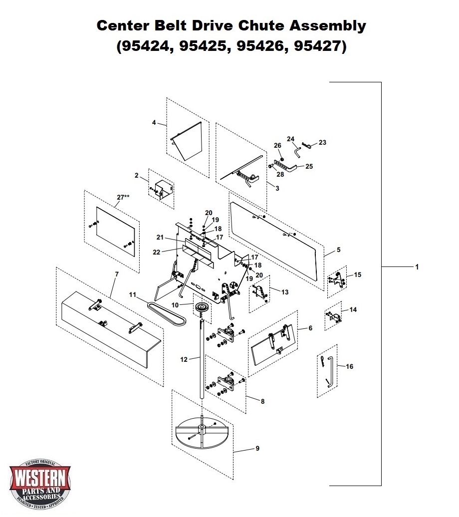 Center Belt Drive Chute Assembly