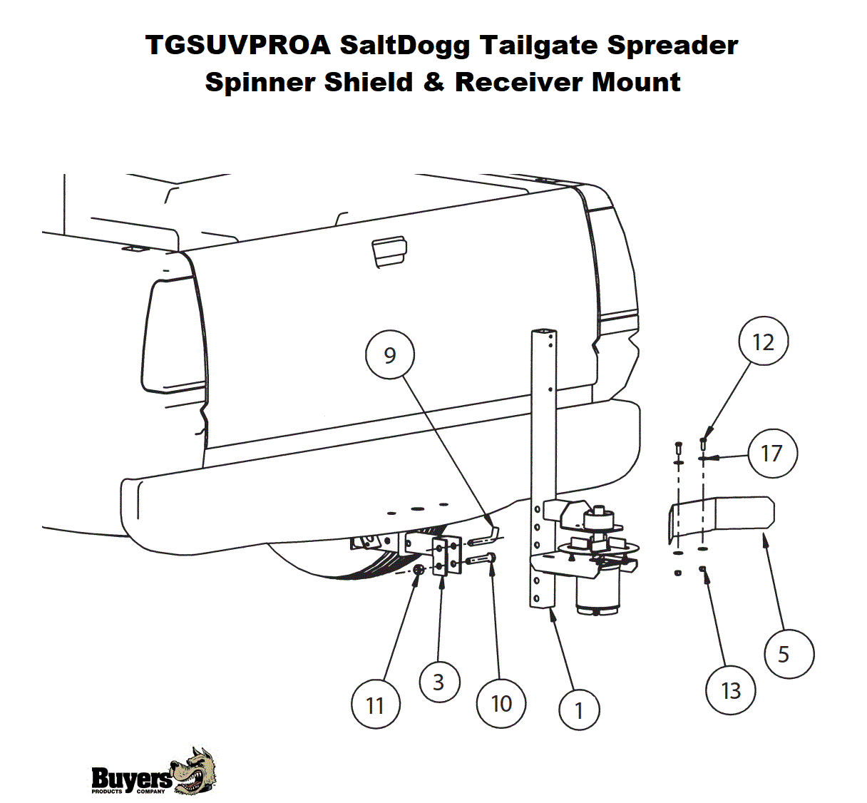 TGSUVPROA Spinner Shield &amp; Receiver Mount