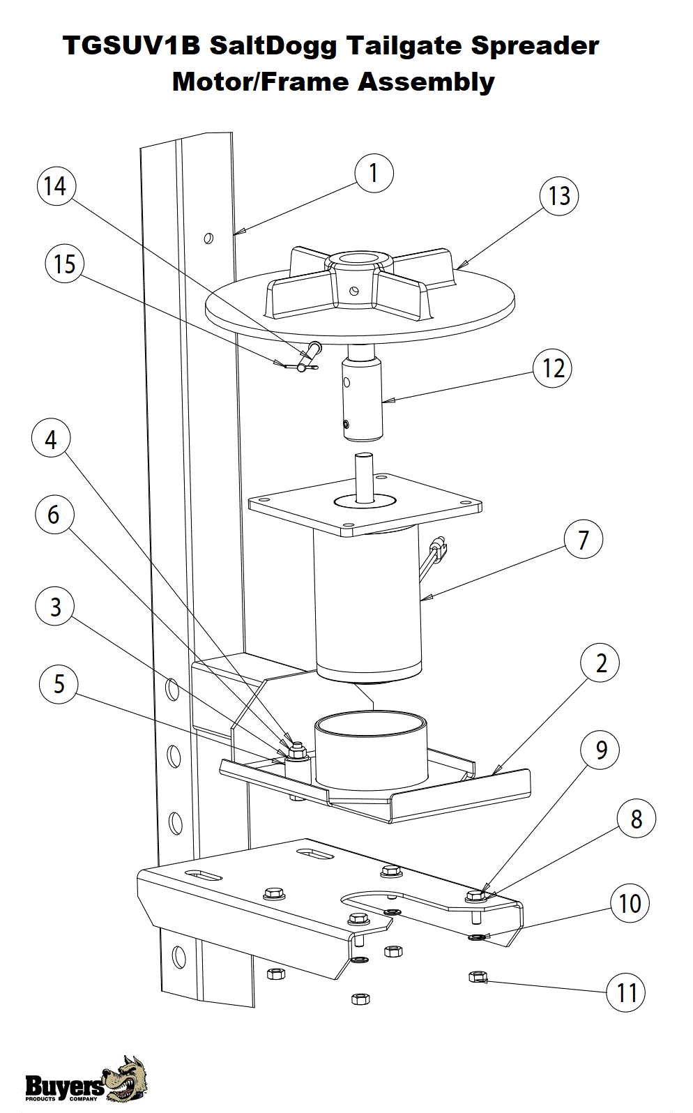 TGSUV1B Motor/Frame Assembly